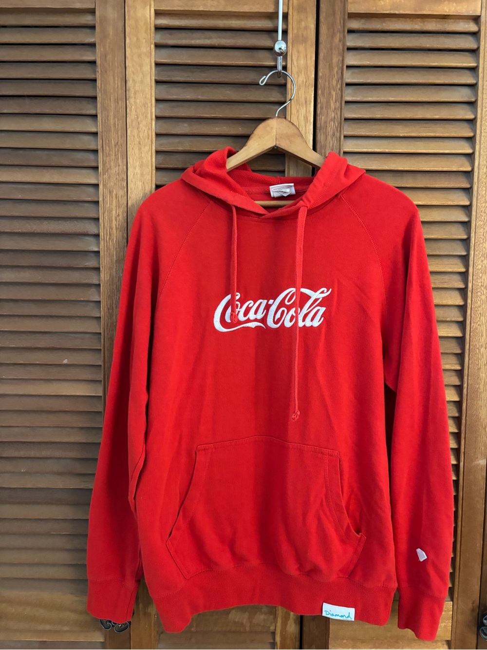 Coca Cola Diamond Red Crewneck Logo Hoodie Sweater Classic logo on front